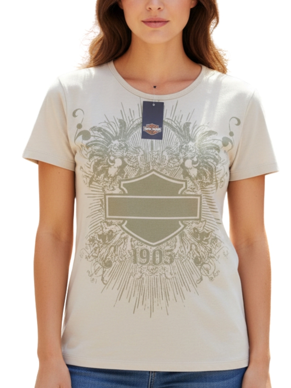 Harley-Davidson Cream Graphic Short Sleeve Tee